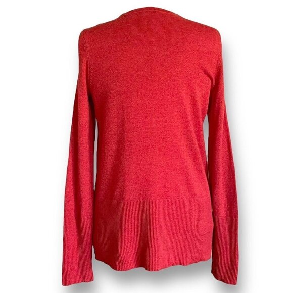 J McLaughlin Womens Orange Tunic Sweater Sz S Italian Merino Wool Pullover - Picture 5 of 6